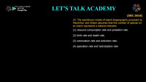 CSIR NET Life Science Previous Year Questions and Solution on Biogeography