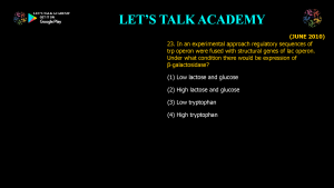 CSIR NET Life Science Previous Year Questions and Solution on Operon