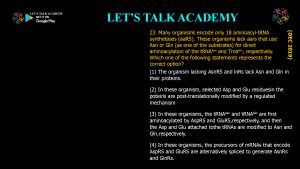 CSIR NET Life Science Previous Year Questions and Solution on Post Transcriptional Processing