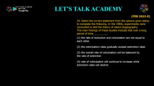 CSIR NET Life Science Previous Year Questions and Solution on Biogeography