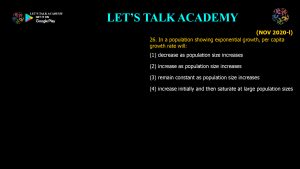 CSIR NET Life Science Previous Year Questions and Solution on Population Ecology
