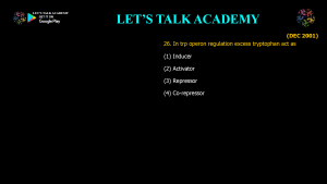 CSIR NET Life Science Previous Year Questions and Solution on Operon
