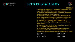 CSIR NET Life Science Previous Year Questions and Solution on DNA REPAIR AND RECOMBINATION