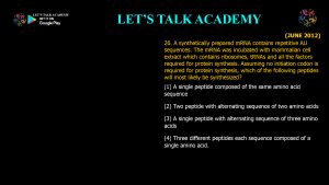 CSIR NET Life Science Previous Year Questions and Solution on Translation