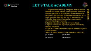 CSIR NET Life Science Previous Year Questions and Solution on Biogeography