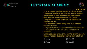 CSIR NET Life Science Previous Year Questions and Solution on Post Transcriptional Processing