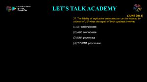 CSIR NET Life Science Previous Year Questions and Solution on DNA REPAIR AND RECOMBINATION