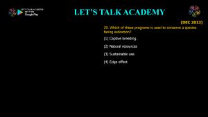 CSIR NET Life Science Previous Year Questions and Solution on Conservation Biology