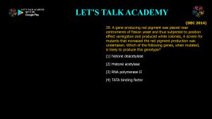 CSIR NET Life Science Previous Year Questions and Solution on EUKARYOTIC GENE REGULATION