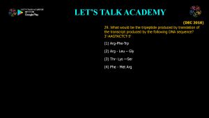 CSIR NET Life Science Previous Year Questions and Solution on Translation