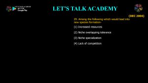 CSIR NET Life Science Previous Year Questions and Solution on Environment and Niche Concept