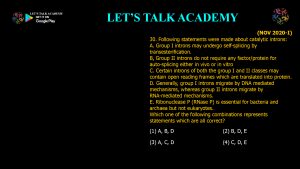 CSIR NET Life Science Previous Year Questions and Solution on Post Transcriptional Processing
