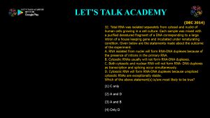 CSIR NET Life Science Previous Year Questions and Solution on Post Transcriptional Processing