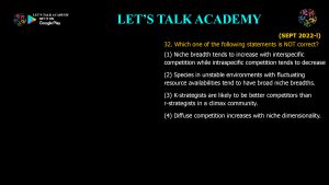 CSIR NET Life Science Previous Year Questions and Solution on Environment and Niche Concept