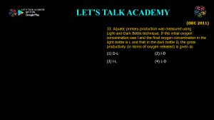 CSIR NET Life Science Previous Year Questions and Solution on Ecosystem Ecology