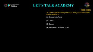 CSIR NET Life Science Previous Year Questions and Solution on Ecosystem Ecology