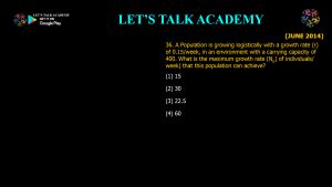 CSIR NET Life Science Previous Year Questions and Solution on Population Ecology