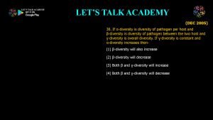 CSIR NET Life Science Previous Year Questions and Solution on Community Ecology