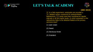 CSIR NET Life Science Previous Year Questions and Solution on Ecosystem Ecology