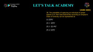 CSIR NET Life Science Previous Year Questions and Solution on Community Ecology