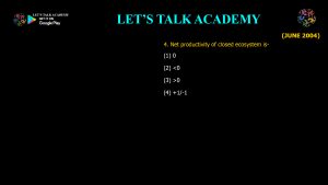CSIR NET Life Science Previous Year Questions and Solution on Ecosystem Ecology
