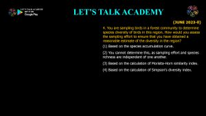 CSIR NET Life Science Previous Year Questions and Solution on Community Ecology