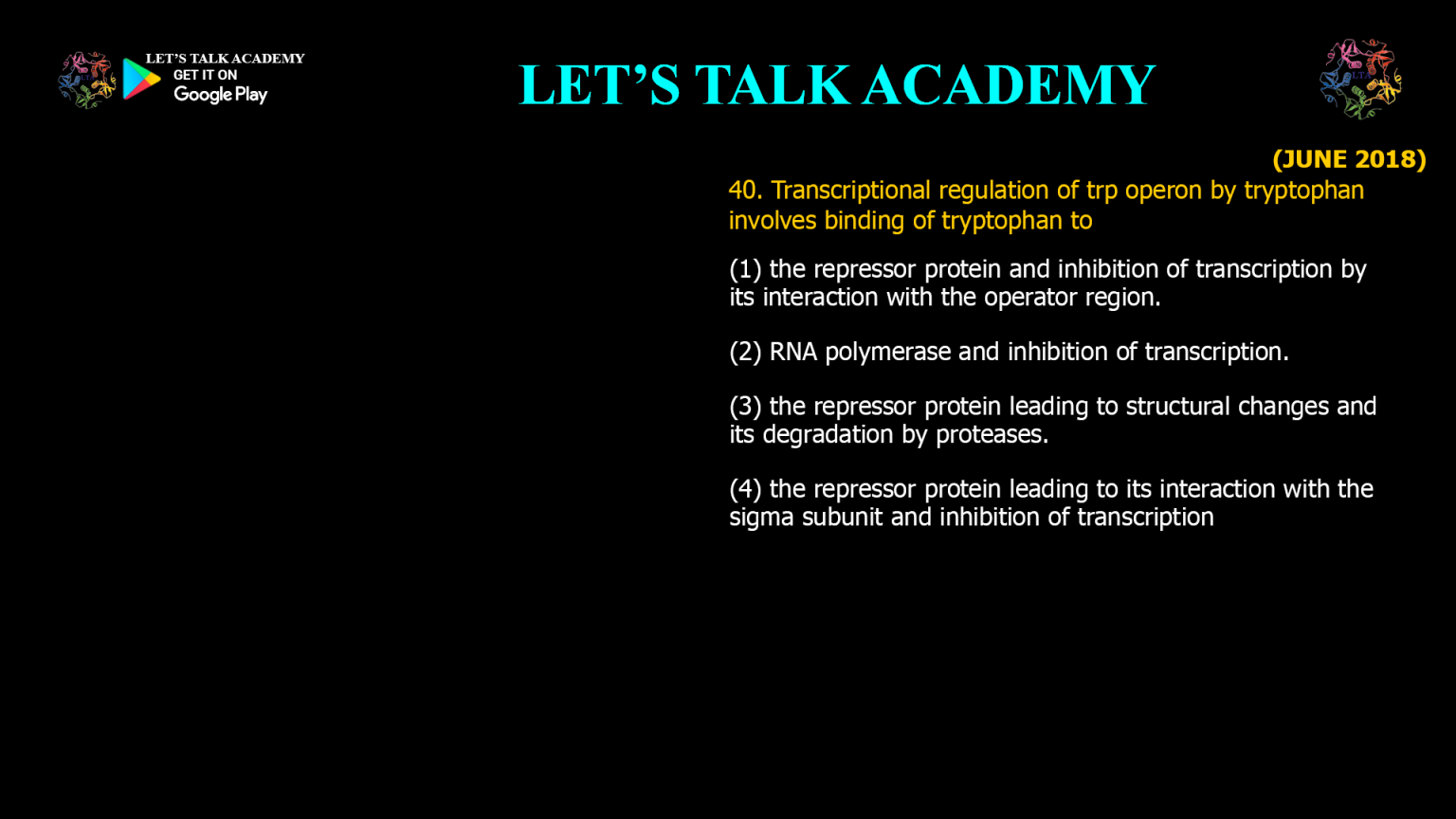 Transcriptional Regulation of the trp Operon by Tryptophan: Mechanism ...
