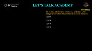 CSIR NET Life Science Previous Year Questions and Solution on Metabolism