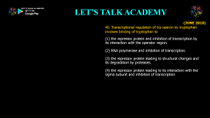 CSIR NET Life Science Previous Year Questions and Solution on EUKARYOTIC GENE REGULATION
