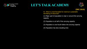 CSIR NET Life Science Previous Year Questions and Solution on Population Ecology