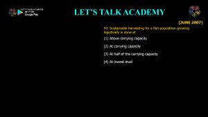 CSIR NET Life Science Previous Year Questions and Solution on Population Ecology