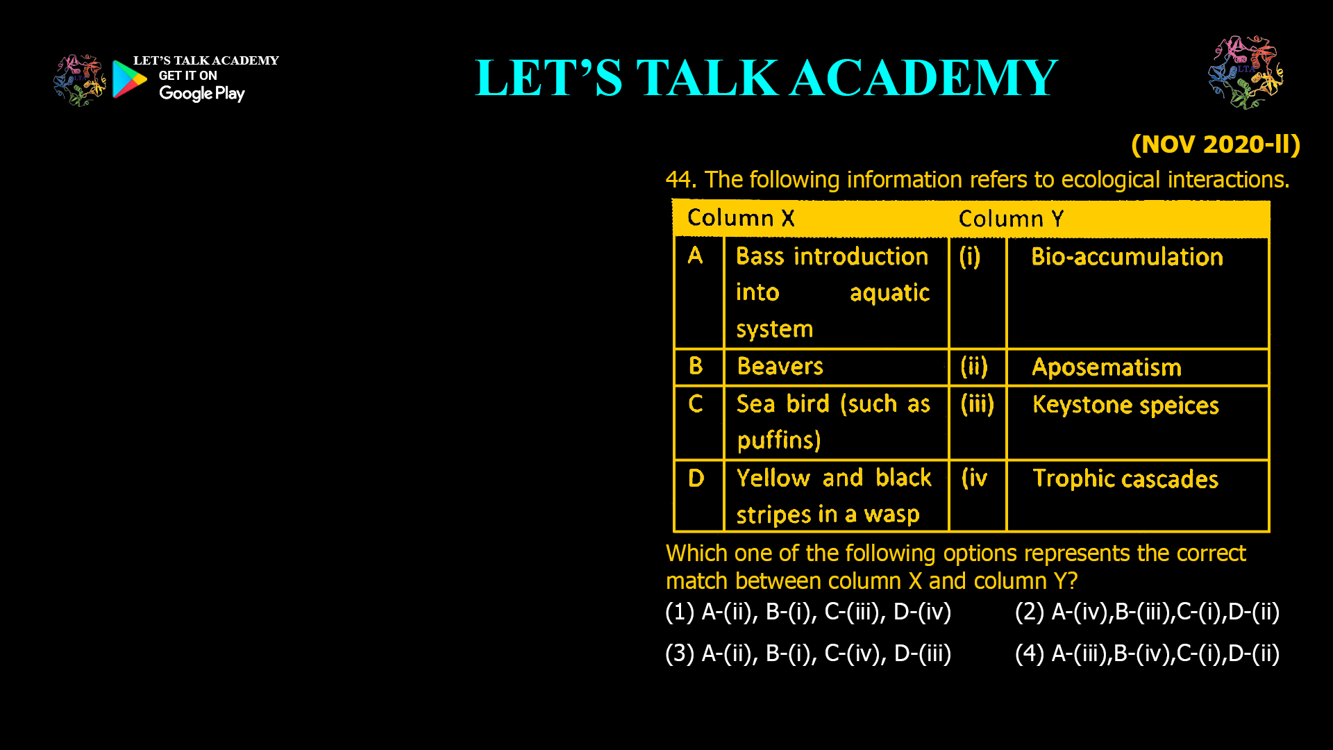 Learn how to correctly match ecological interactions—such as competition, predation, mutualism, and commensalism—with their definitions and examples. Master the basics of community ecology and species relationships.