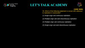 CSIR NET Life Science Previous Year Questions and Solution on DNA REPLICATION
