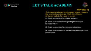 CSIR NET Life Science Previous Year Questions and Solution Species Interactions