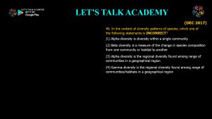 CSIR NET Life Science Previous Year Questions and Solution on Community Ecology