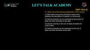 CSIR NET Life Science Previous Year Questions and Solution on Community Ecology