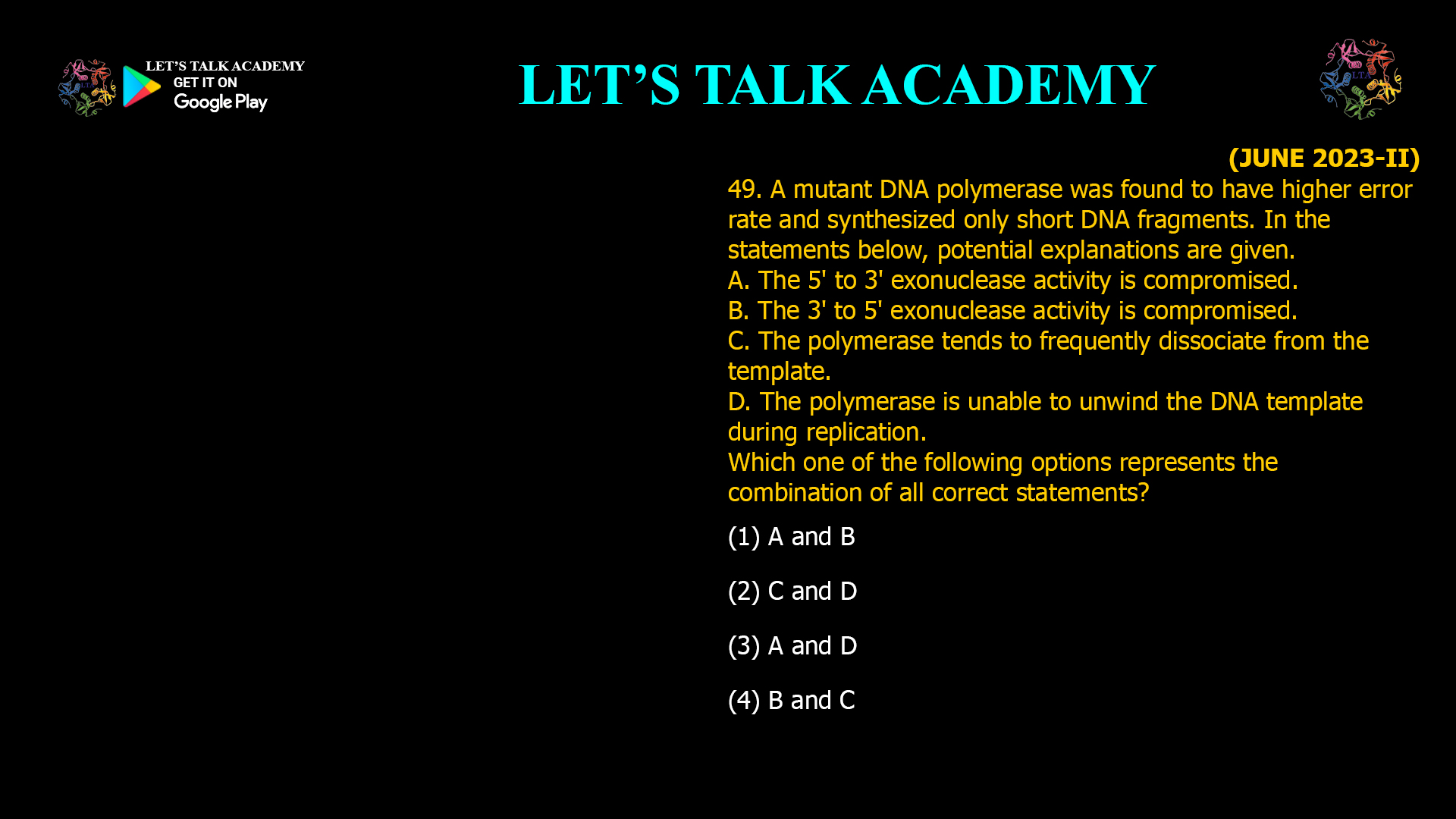  Understand the reasons behind increased error rates and short DNA fragment synthesis by mutant DNA polymerases, focusing on compromised proofreading and processivity.