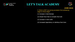 CSIR NET Life Science Previous Year Questions and Solution on Ecological Succession