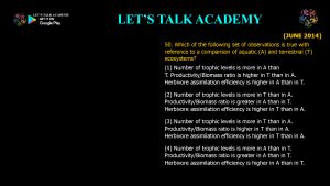 CSIR NET Life Science Previous Year Questions and Solution on Ecosystem Ecology