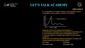 CSIR NET Life Science Previous Year Questions and Solution on Population Ecology
