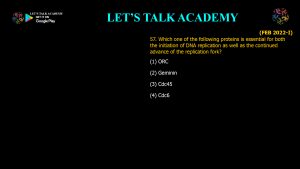 CSIR NET Life Science Previous Year Questions and Solution on DNA REPLICATION