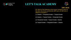CSIR NET Life Science Previous Year Questions and Solution on Ecosystem Ecology