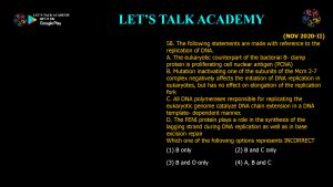CSIR NET Life Science Previous Year Questions and Solution on DNA REPLICATION