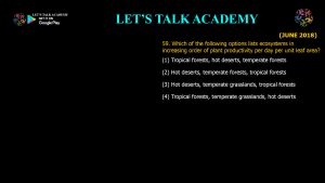 CSIR NET Life Science Previous Year Questions and Solution on Ecosystem Ecology