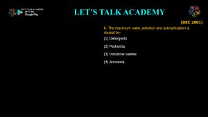 CSIR NET Life Science Previous Year Questions and Solution on applied ecology