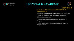 CSIR NET Life Science Previous Year Questions and Solution on Community Ecology