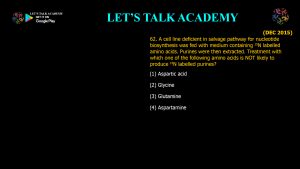 CSIR NET Life Science Previous Year Questions and Solution on Metabolism