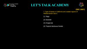 CSIR NET Life Science Previous Year Questions and Solution on Biogeography