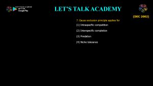 CSIR NET Life Science Previous Year Questions and Solution Species Interactions