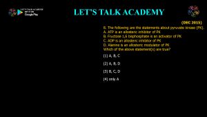 CSIR NET Life Science Previous Year Questions and Solution on Metabolism